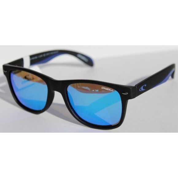 O'NEILL Trevose POLARIZED Sunglasses Matte Black/Blue Mirror Surf/Beach NEW $59 - Picture 1 of 14